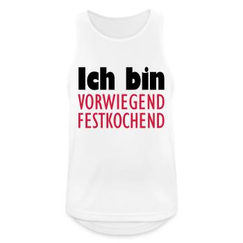 festkochend - Männer Tank Top atmungsaktiv - Weiß - Vorne - Nick (188cm)