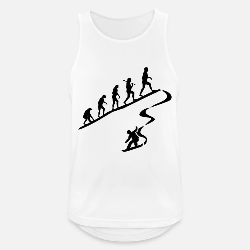 Evolution Snowboarding - Männer Tank Top atmungsaktiv - Weiß