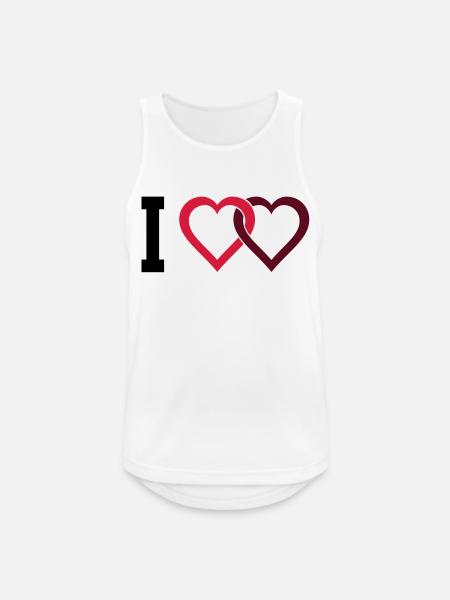 I love - Men's Breathable Tank Top - white