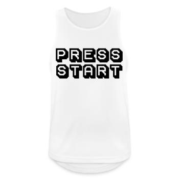 Press Start Arcade Pixelart Design - Débardeur respirant Homme - blanc - Devant - Nick (188cm)