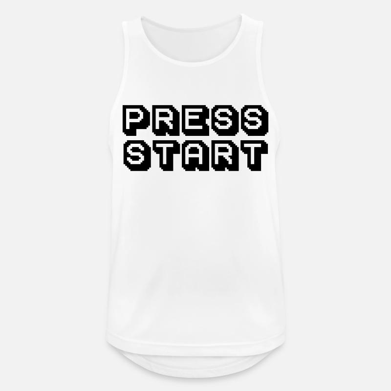 Press Start Arcade Pixelart Design - Men's Breathable Tank Top - white