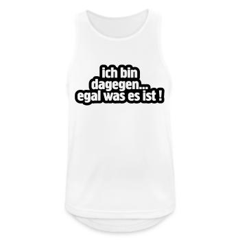 dagegen - Männer Tank Top atmungsaktiv - Weiß - Vorne - Nick (188cm)