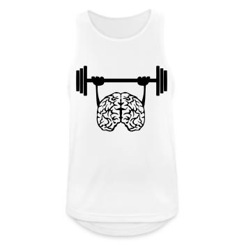 Gehirn Brain Bar Krafttraining - Männer Tank Top atmungsaktiv - Weiß - Vorne - Nick (188cm)