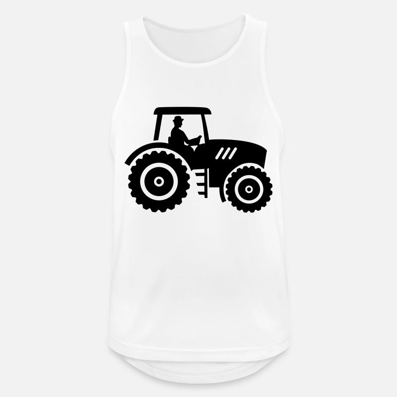 Traktor - Männer Tank Top atmungsaktiv - Weiß