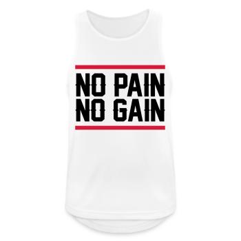 no pain no gain - Männer Tank Top atmungsaktiv - Weiß - Vorne - Nick (188cm)