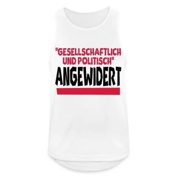 angewidert - Männer Tank Top atmungsaktiv - Weiß - Vorne - Nick (188cm)