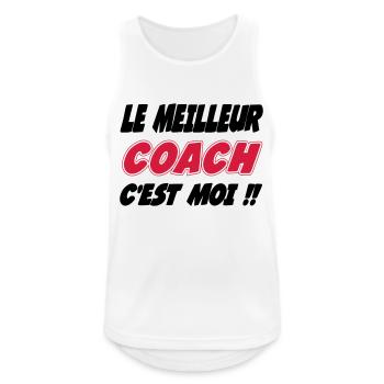 Der beste COACH bin ich!! - Männer Tank Top atmungsaktiv - Weiß - Vorne - Nick (188cm)