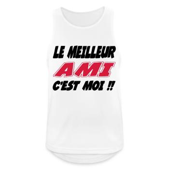 Der beste FREUND bin ich!! - Männer Tank Top atmungsaktiv - Weiß - Vorne - Nick (188cm)