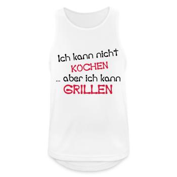 Can not cook, but grilling - Men's Breathable Tank Top - white - Front - Nick (188cm)