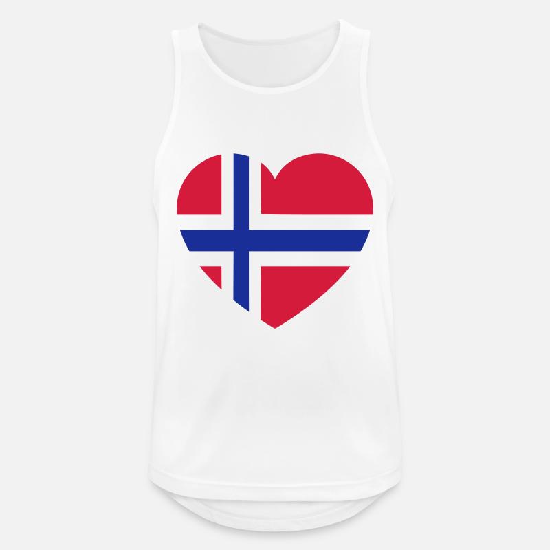 norway - Männer Tank Top atmungsaktiv - Weiß