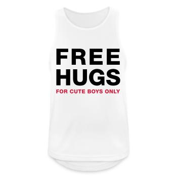 freehugsboys - Men's Breathable Tank Top - white - Front - Nick (188cm)