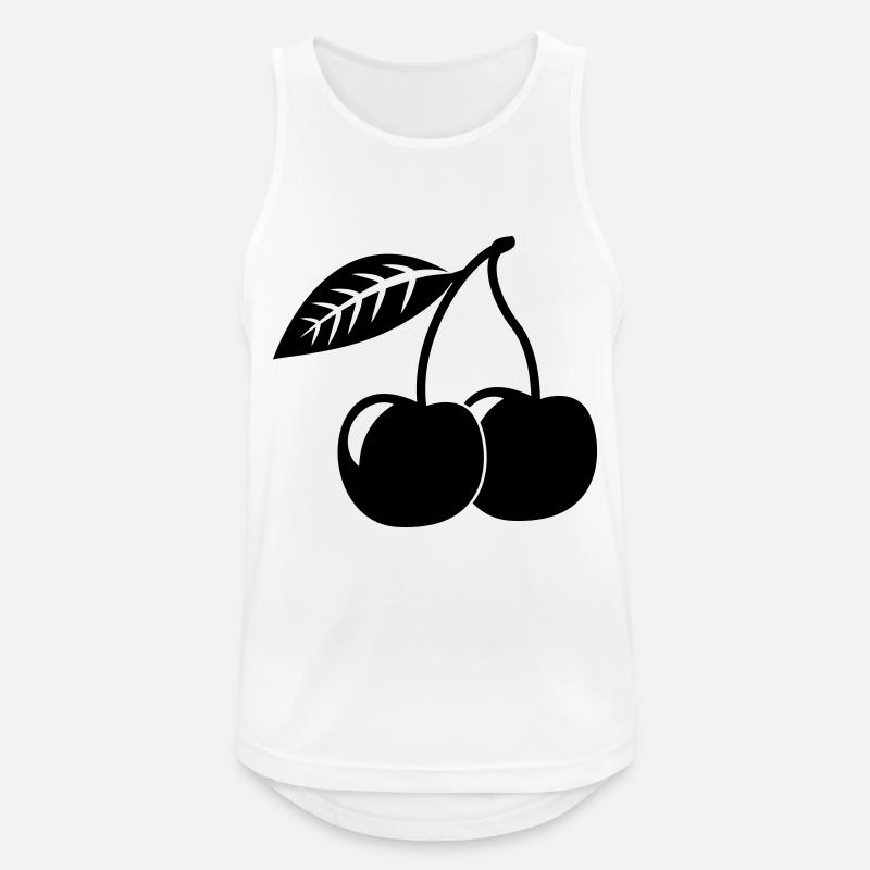Kirschen, 1fb - Männer Tank Top atmungsaktiv - Weiß