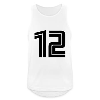 12 - Männer Tank Top atmungsaktiv - Weiß - Vorne - Nick (188cm)