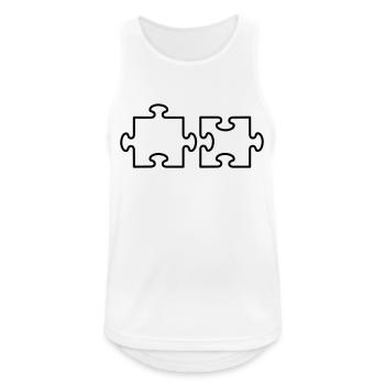 2 Puzzle Teile - Männer Tank Top atmungsaktiv - Weiß - Vorne - Nick (188cm)