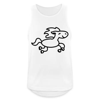 Pferd springt - line - Männer Tank Top atmungsaktiv - Weiß - Vorne - Nick (188cm)