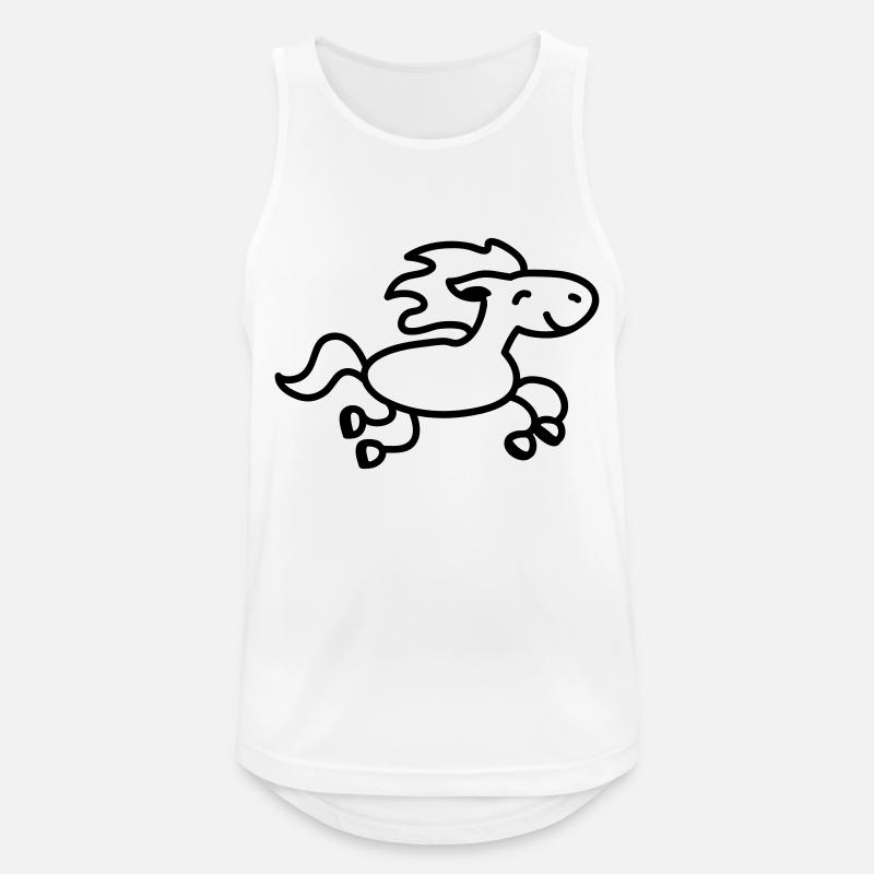 Pferd springt - line - Männer Tank Top atmungsaktiv - Weiß