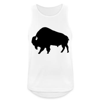 Bison - Männer Tank Top atmungsaktiv - Weiß - Vorne - Nick (188cm)