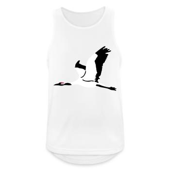 Kranich - Männer Tank Top atmungsaktiv - Weiß - Vorne - Nick (188cm)