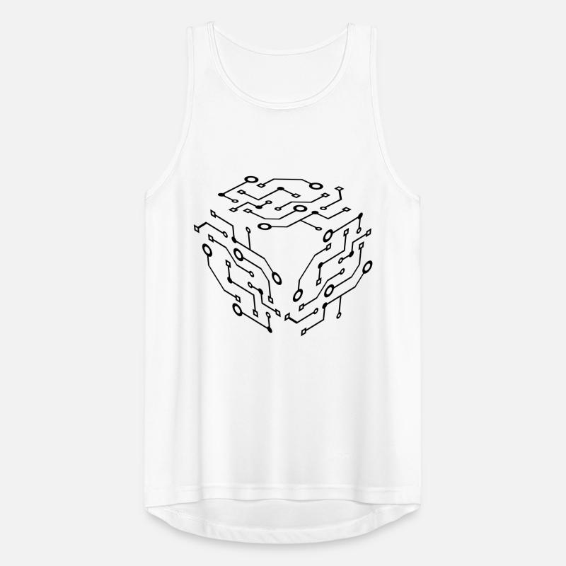 cool pattern logo circuit wire data microchip Men's Breathable Tank Top