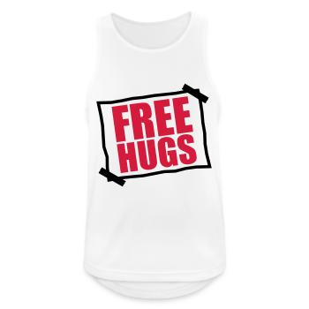 papier aufgeklebt zettel notiz free hugs kostenlos - Männer Tank Top atmungsaktiv - Weiß - Vorne - Nick (188cm)