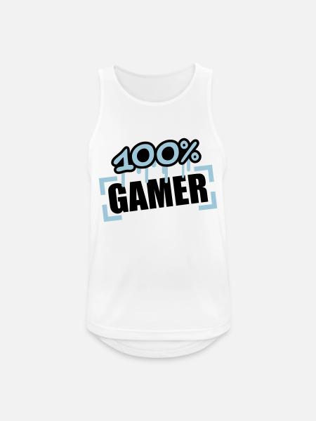 100 Procent Gamer - Débardeur respirant Homme - blanc