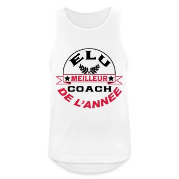 Elu meilleur coach de l'année - Débardeur respirant Homme - blanc - Devant - Nick (188cm)
