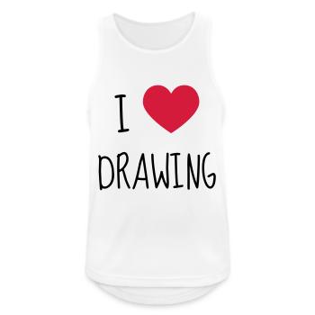 Dessin / Dessinateur / Drawing / Drawer - Débardeur respirant Homme - blanc - Devant - Nick (188cm)