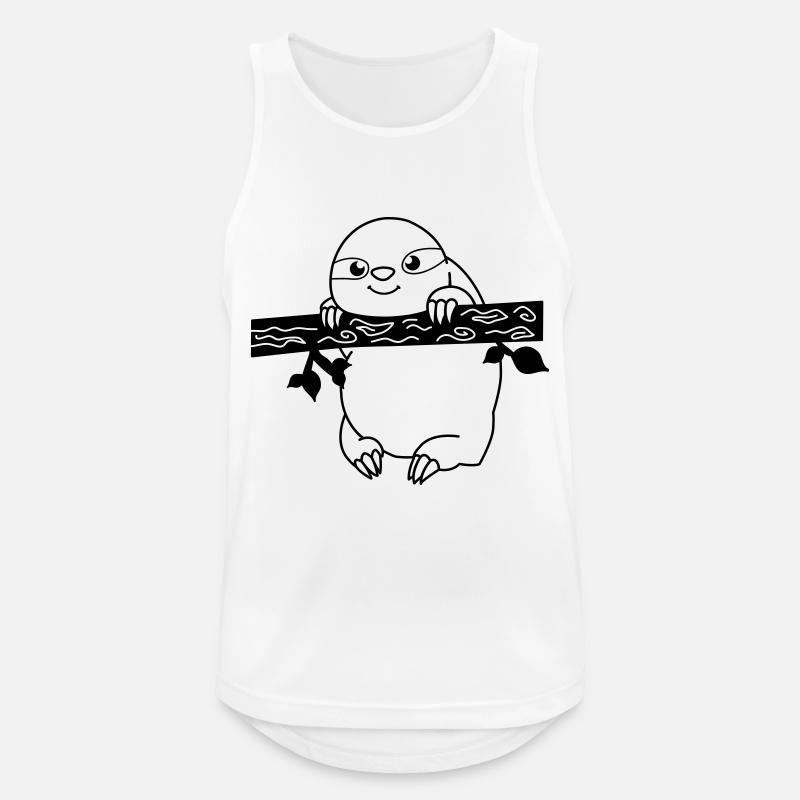 faultier_01 - Männer Tank Top atmungsaktiv - Weiß