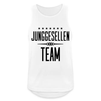 junggesellen team - Männer Tank Top atmungsaktiv - Weiß - Vorne - Nick (188cm)