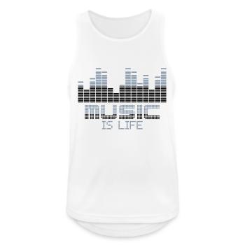 equalizer music is life - Débardeur respirant Homme - blanc - Devant - Nick (188cm)