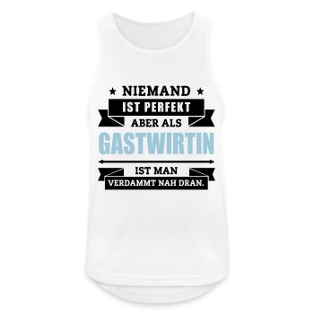 Funshirt Gastwirtin - Männer Tank Top atmungsaktiv - Weiß - Vorne - Nick (188cm)