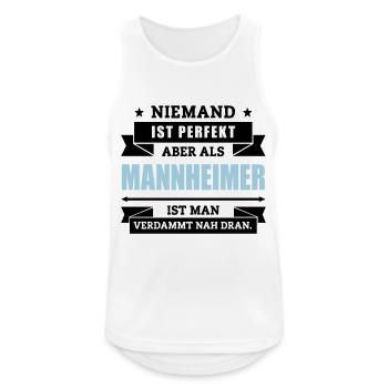 Funshirt Mannheimer - Männer Tank Top atmungsaktiv - Weiß - Vorne - Nick (188cm)