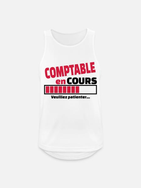 comptable en cours - Débardeur respirant Homme - blanc