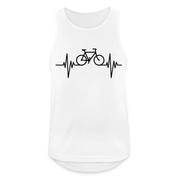 Bike Pulse - Männer Tank Top atmungsaktiv - Weiß - Vorne - Nick (188cm)