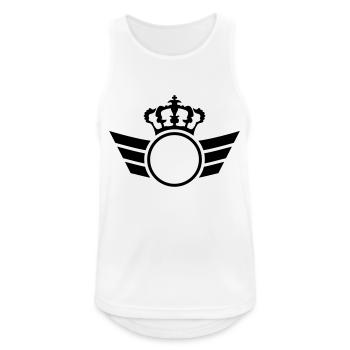 Crown Logo - Männer Tank Top atmungsaktiv - Weiß - Vorne - Nick (188cm)