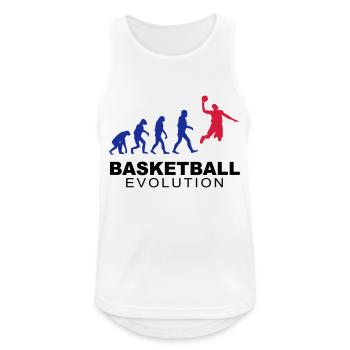 Basketball evolution - Männer Tank Top atmungsaktiv - Weiß - Vorne - Nick (188cm)