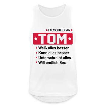 tom - Männer Tank Top atmungsaktiv - Weiß - Vorne - Nick (188cm)