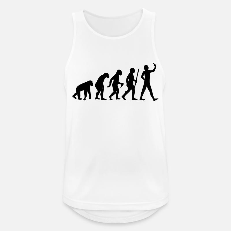 Evolution #Selfie - Männer Tank Top atmungsaktiv - Weiß