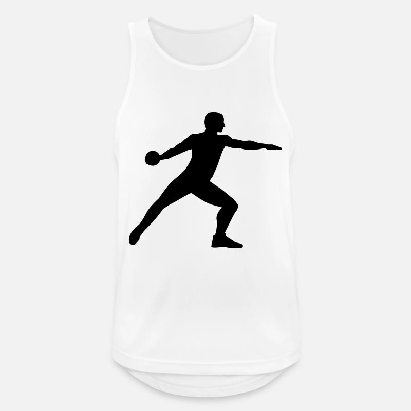 Diskuswerfen - Männer Tank Top atmungsaktiv - Weiß