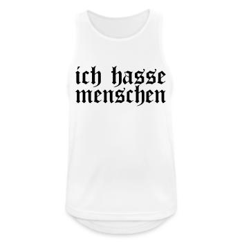 ich hasse menschen - Männer Tank Top atmungsaktiv - Weiß - Vorne - Nick (188cm)