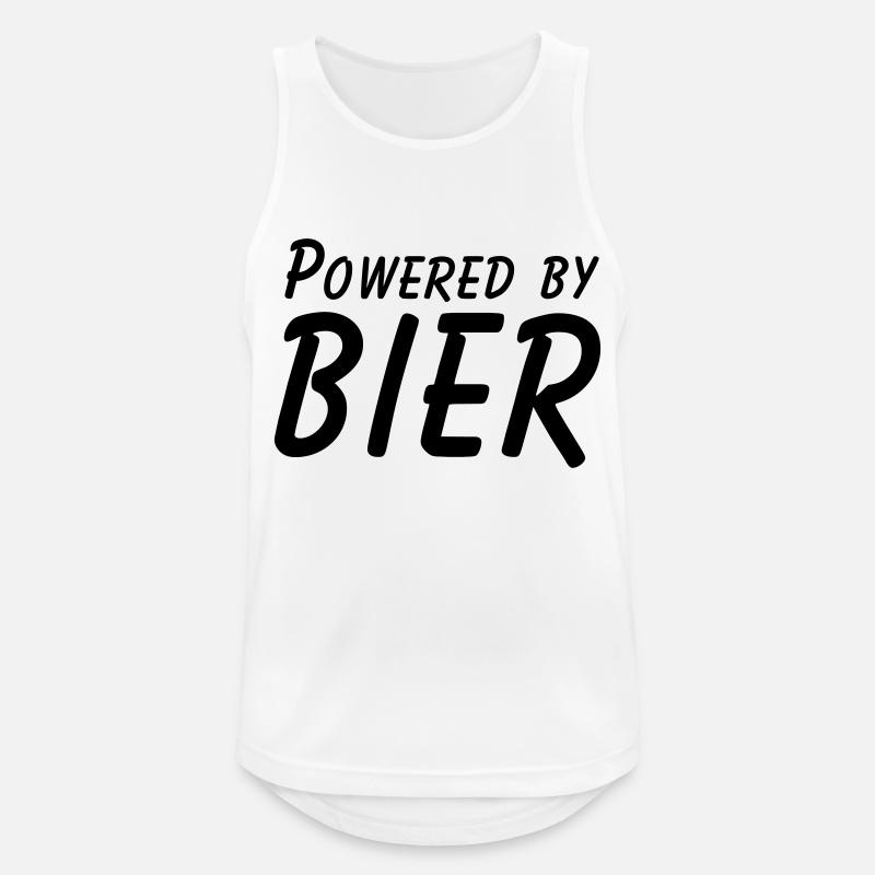 powered by bier - Männer Tank Top atmungsaktiv - Weiß