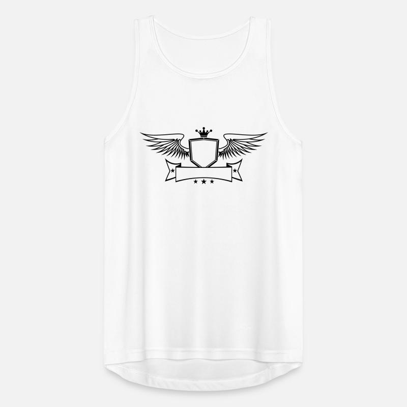 text write wing crown king shield emblem emblem fr Men's Breathable Tank Top