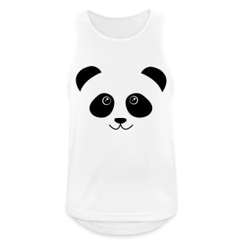 Panda - Männer Tank Top atmungsaktiv - Weiß - Vorne - Nick (188cm)
