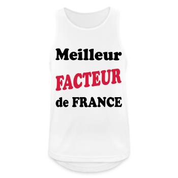 Meilleur FACTEUR de france - Débardeur respirant Homme - blanc - Devant - Nick (188cm)