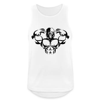 strong gorilla - Männer Tank Top atmungsaktiv - Weiß - Vorne - Nick (188cm)