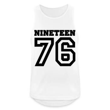 1976 - Männer Tank Top atmungsaktiv - Weiß - Vorne - Nick (188cm)