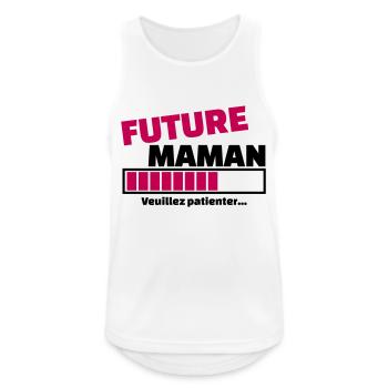 future maman veuillez patienter - Débardeur respirant Homme - blanc - Devant - Nick (188cm)