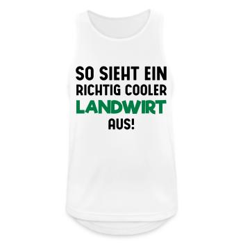 Cooler Landwirt - Männer Tank Top atmungsaktiv - Weiß - Vorne - Nick (188cm)