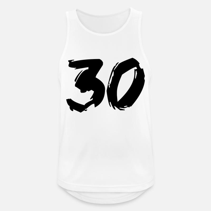 Brushed 30 - Männer Tank Top atmungsaktiv - Weiß