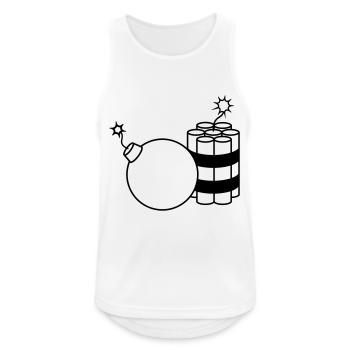 kugel rund brennt angezuendet rund kugel kreis tex - Männer Tank Top atmungsaktiv - Weiß - Vorne - Nick (188cm)